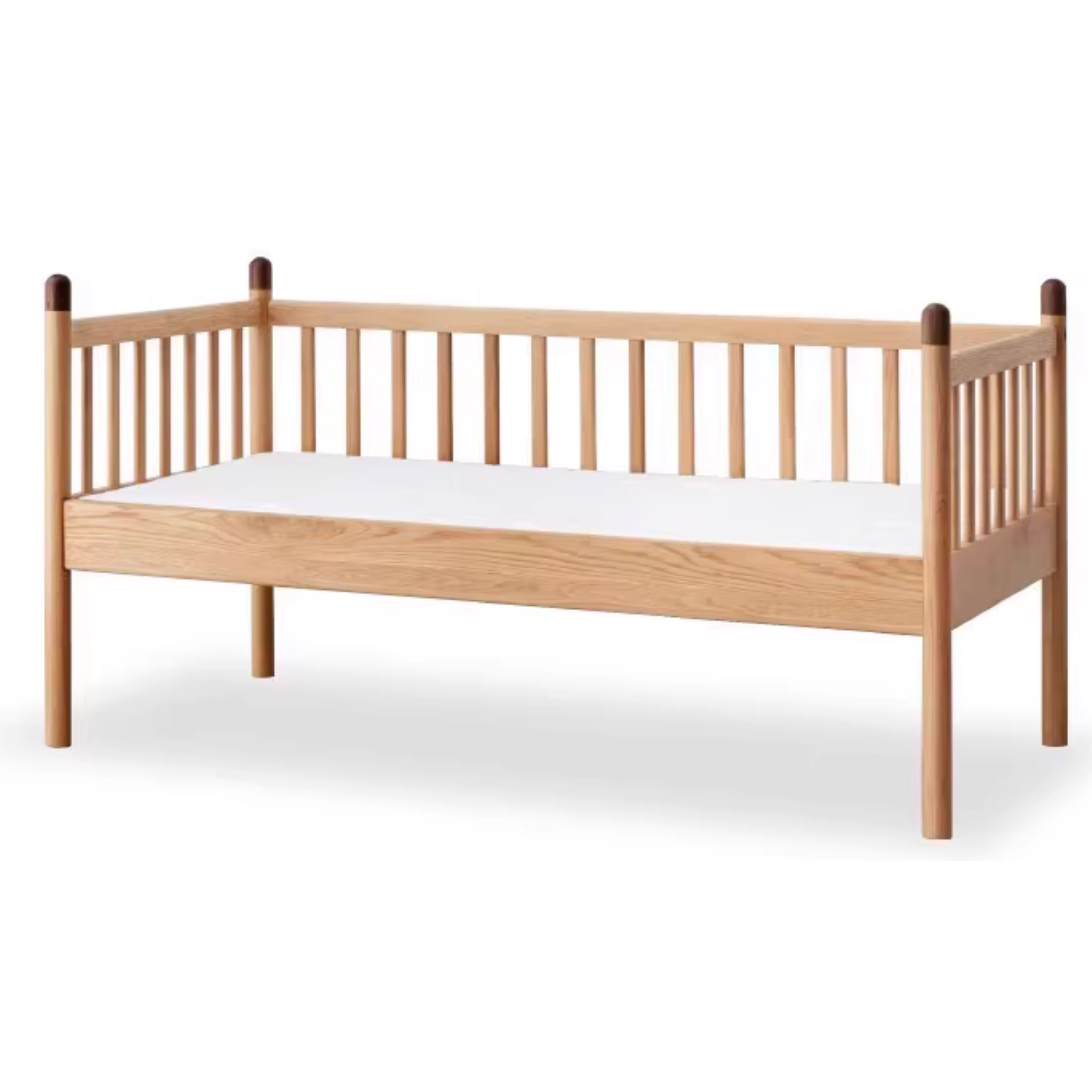 Premium Oak Solid Wood Toddler Bed - Convertible, Multi-Functional Kids Bed with Safety Rails | Perfect for Nursery, Daycare & Small Bedrooms