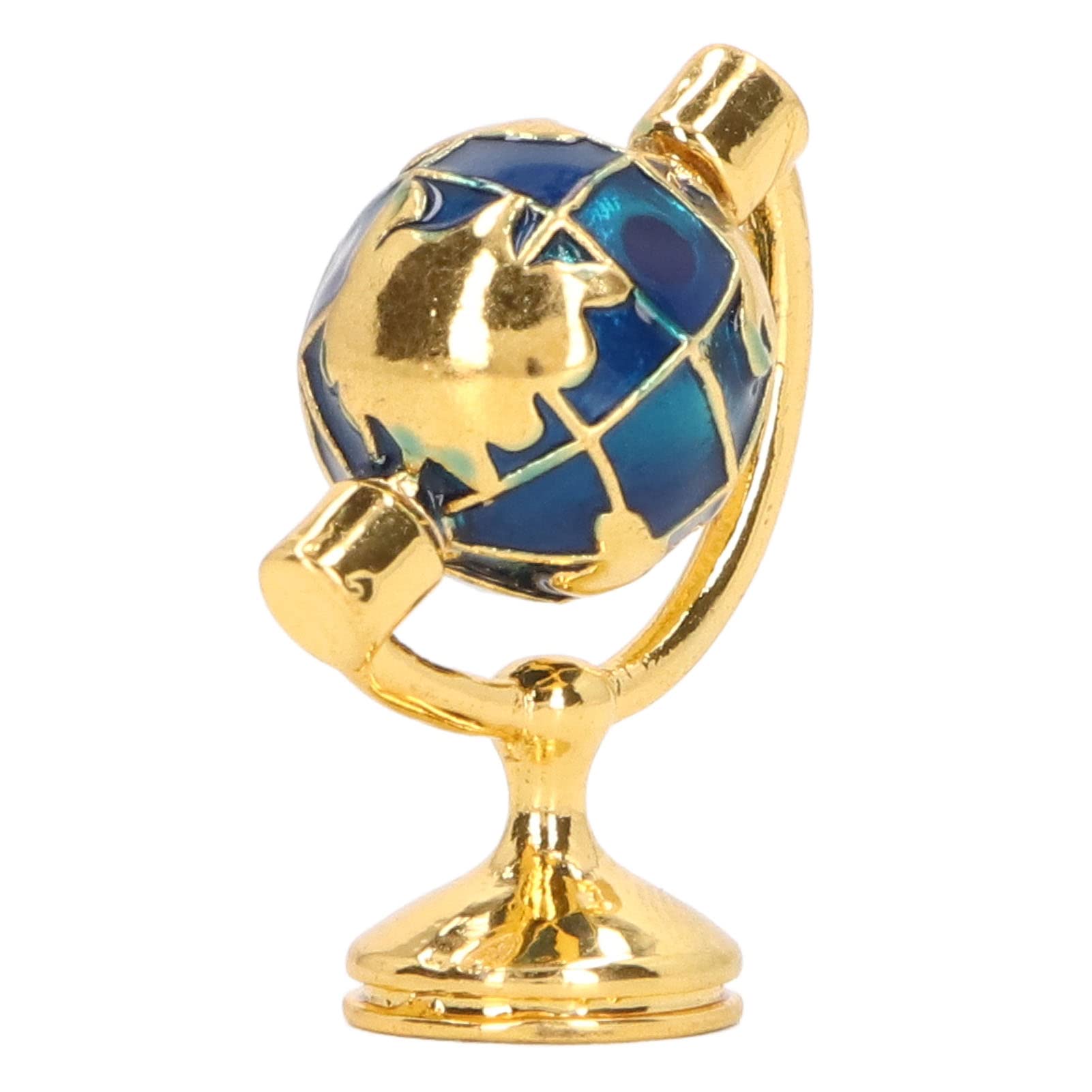 1:12 Scale Miniature Metal Globe - Sturdy & Glossy Dollhouse Accessory for Study Room Decor, DIY Miniature Furniture, and Collectible Display