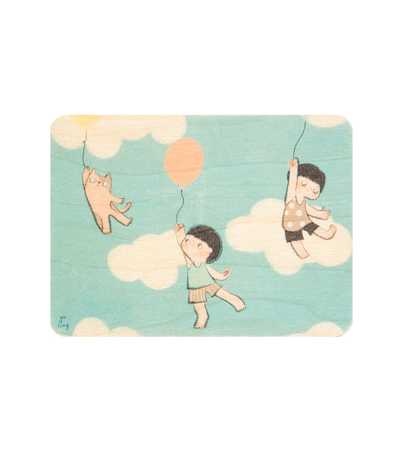 WOODHI Mini Wooden Card - Handcrafted Sky Themed Keepsake for Gifts, Home Decor & Scrapbooking | Perfect for Weddings, Anniversaries & Special Occasions
