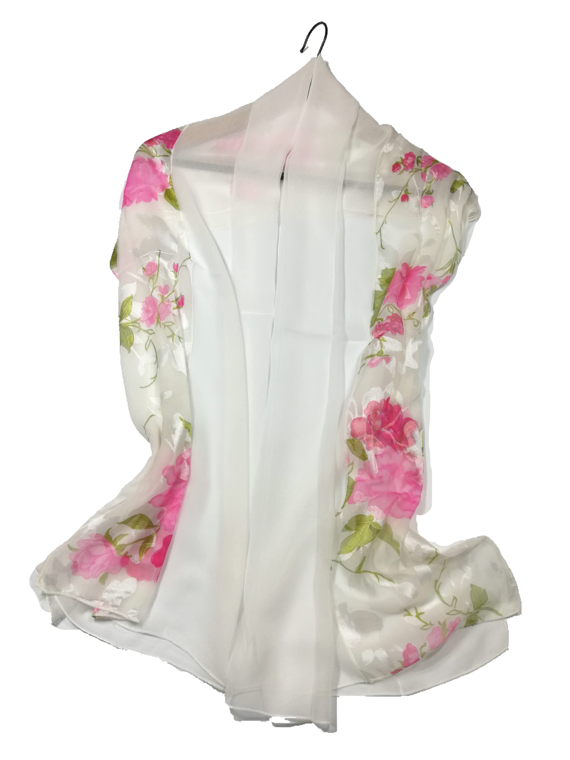 Elegant Floral Silk Feel Shawl Wrap for Women - Soft Evening Stole in Gift Box - Perfect for Weddings, Parties & Special Occasions