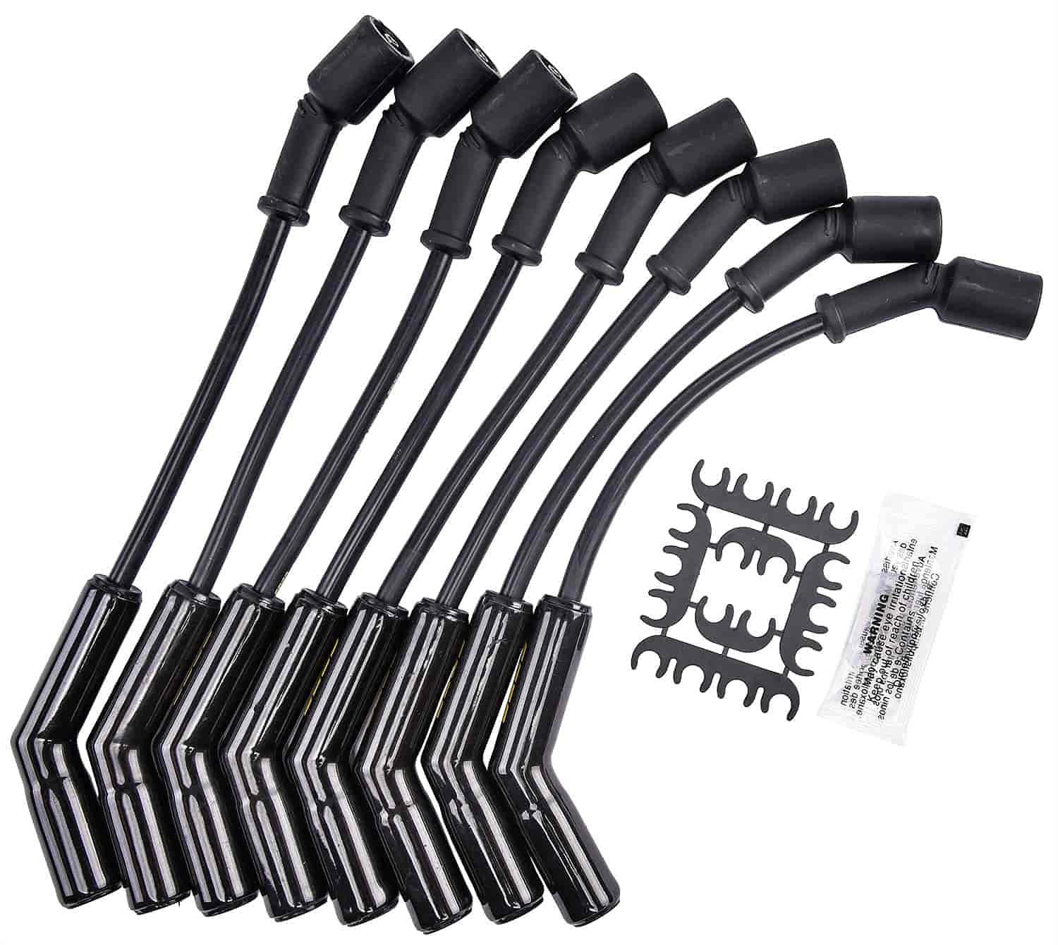 JEGS 40286 High-Temperature 45 Degree Spark Plug Wires for GM LS Engines - Compatible with Chevy, GMC, Cadillac - Ideal for Racing, Performance Upgrades & Engine Tuning