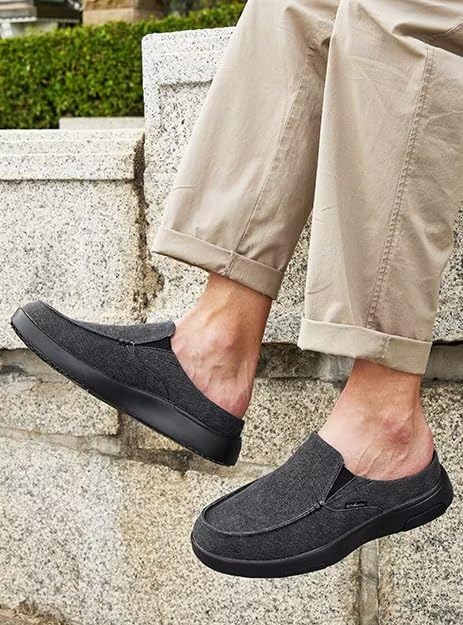 OrthoComfoot Men's Orthopedic Slip-On Loafers - Arch Support Walking Shoes for Plantar Fasciitis, Flat Feet & Heel Pain Relief - Comfortable Orthotic Casual Shoes for Work, Travel & Everyday Wear