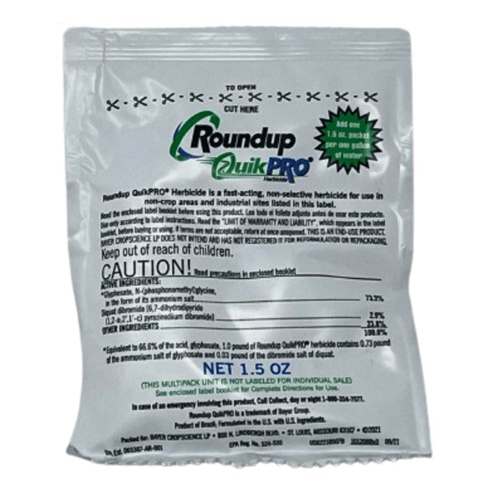 Roundup QuikPro Glyphosate Weed Killer - Fast-Acting Herbicide for Lawns, Gardens & Driveways | Effective Weed Control for Home & Commercial Use