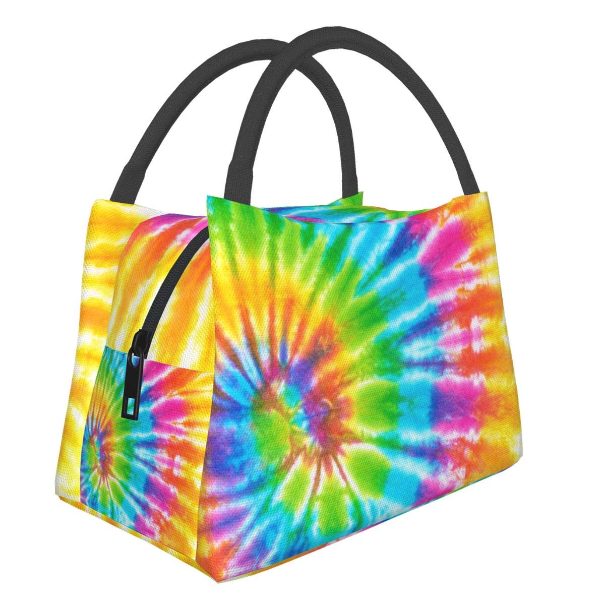 Tie Dye Rainbow Spiral Pattern Insulated Lunch Bag - Reusable Tote Lunch Box for Men & Women - Perfect for Work, School, Picnic & Travel