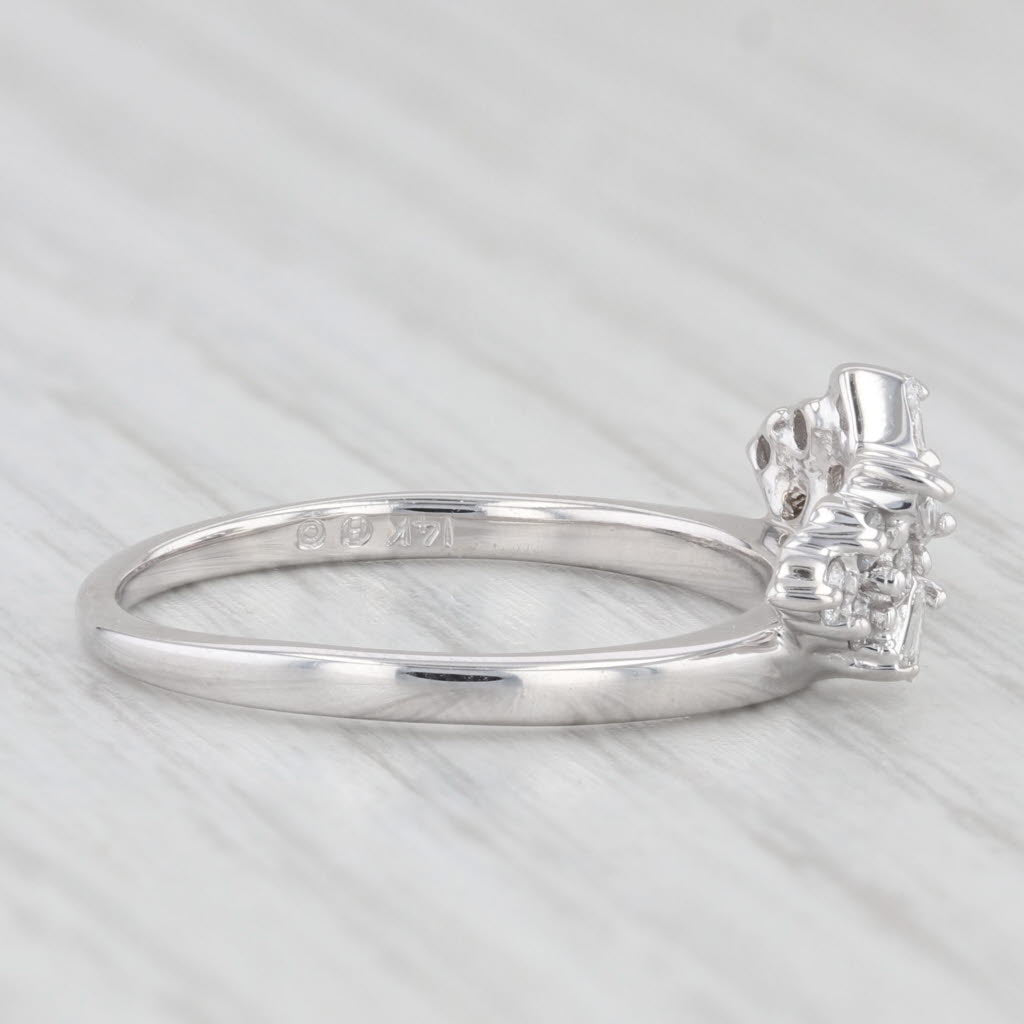 0.20ctw Diamond Ring Guard Enhancer - 14k White Gold Size 7 - Bridal Wedding Band Jacket - Perfect for Engagement, Anniversary & Special Occasions