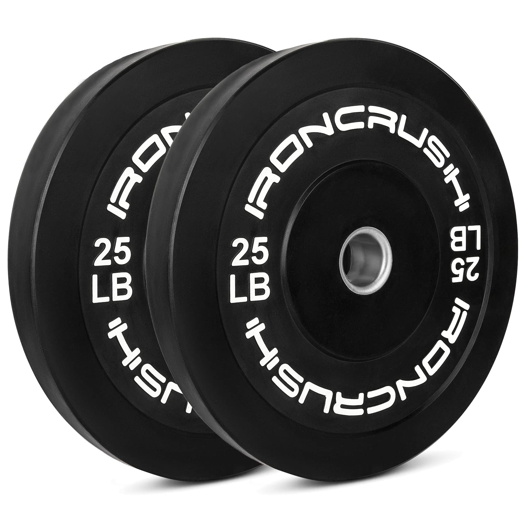 Iron Crush Olympic Bumper Plates Set - Virgin Rubber Weight Plates for Strength Training & CrossFit - 2