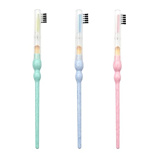 3-in-1 Travel Makeup Brush Set - Soft Synthetic for Concealer, Eyebrow & Lashes | Compact for On-the-Go Beauty