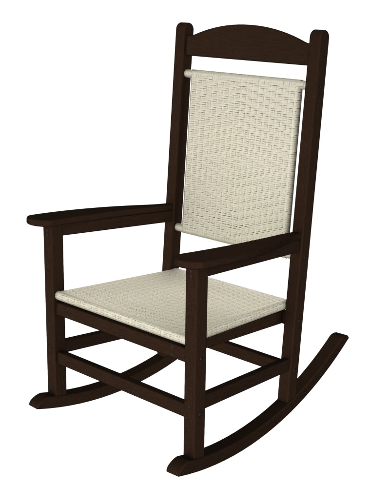 Mahogany Frame/White Loom Weave
