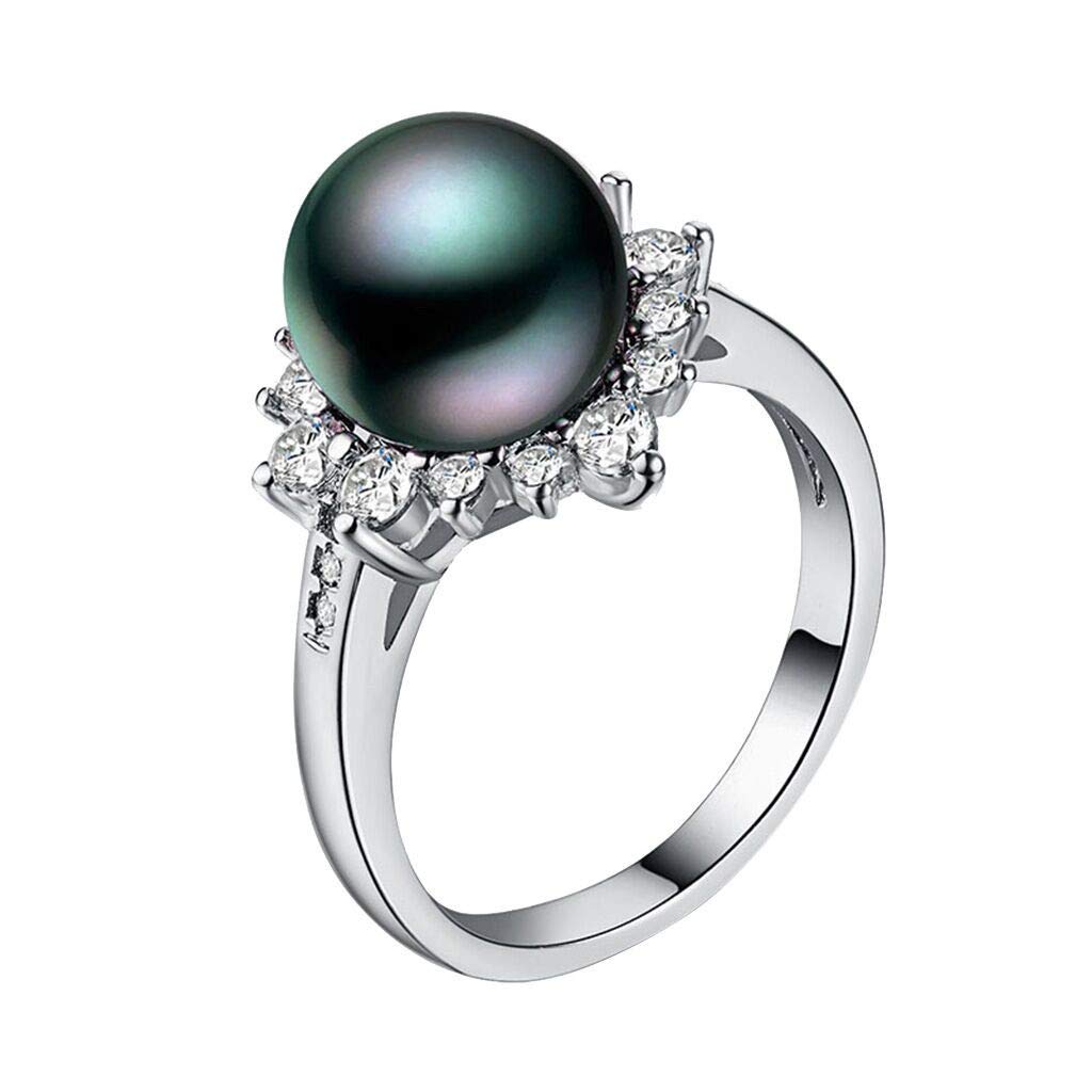 Exquisite Flower Diamond Pearl Ring for Women - Elegant & Creative Jewelry Gift for Anniversary, Wedding, or Special Occasions