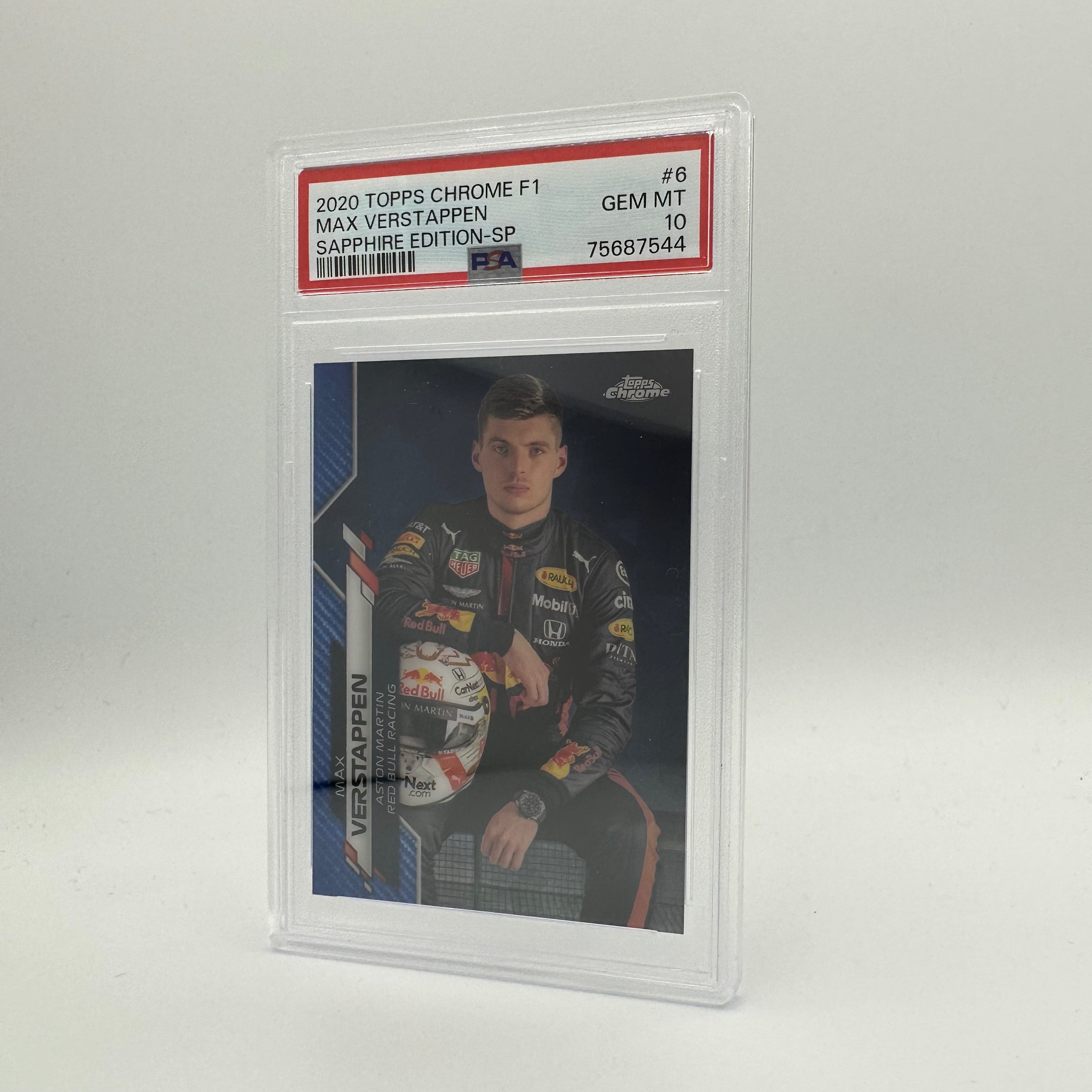 PSA 10 Graded Max Verstappen #6 SP Sapphire Edition Image Variation - Rare F1 Trading Card for Collectors & Sports Memorabilia Enthusiasts