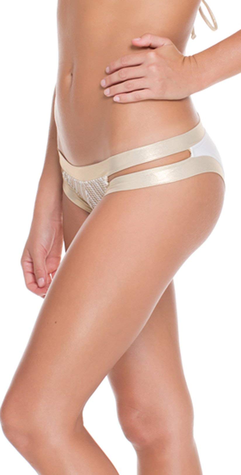 Luli Fama Women's Standard Desert Babe Banded Moderate Bikini Bottom - High Waist Swimwear for Beach & Pool - Perfect for Summer Vacation & Tropical Getaways