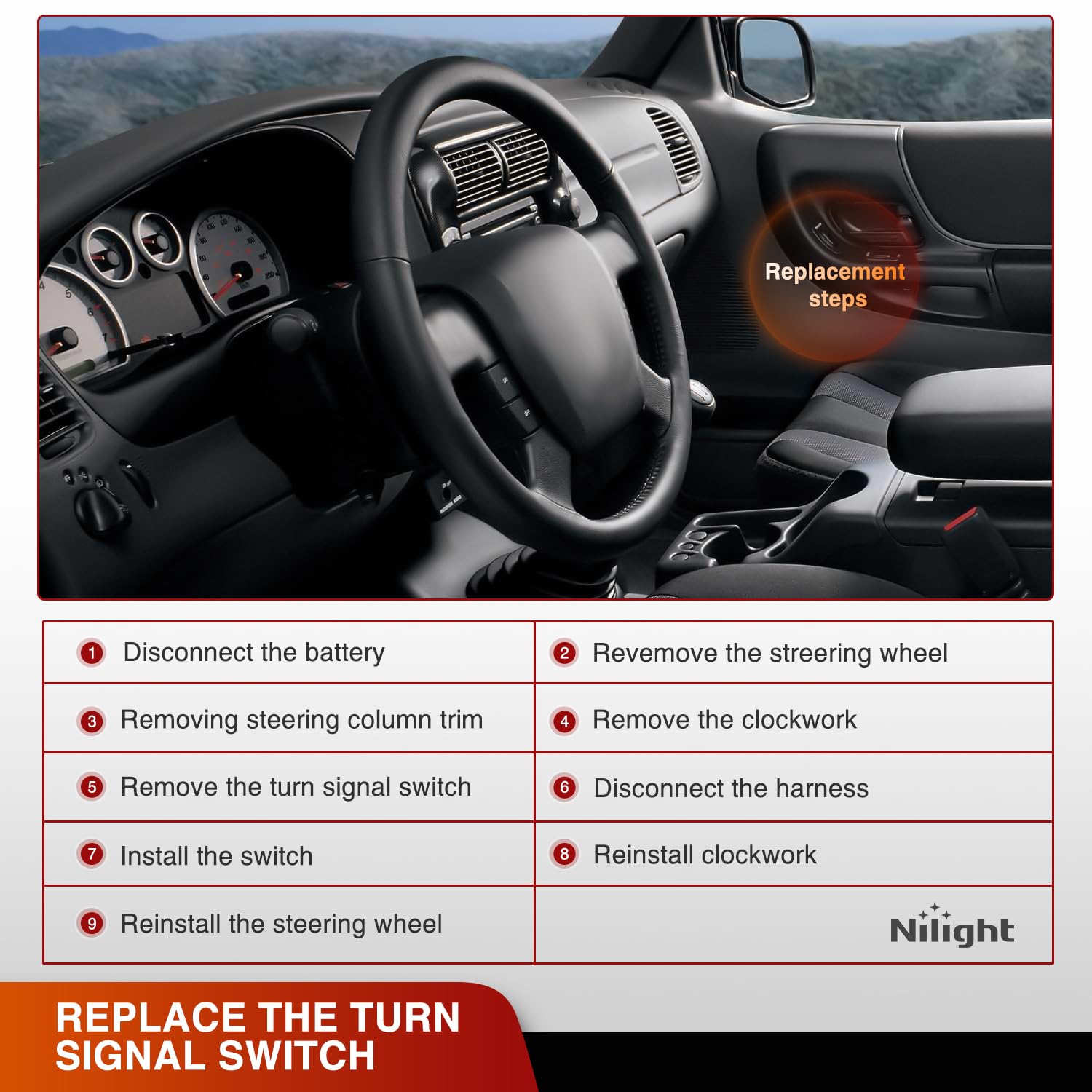 1999-2004 Ford Ranger Explorer Sport Trac F150 & Mazda B2300 B2500 B3000 B4000 & Mercury Mountaineer Turn Signal Switch - Compatible with 1999-2003 Models - Easy Installation for Improved Road Safety