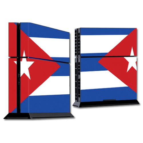 MightySkins Cuban Flag Vinyl Skin Wrap Sticker for Sony PlayStation 4 PS4 Console - Durable Protective Cover with Easy Installation - Perfect for Gaming Setups, Home Decor & Personalization