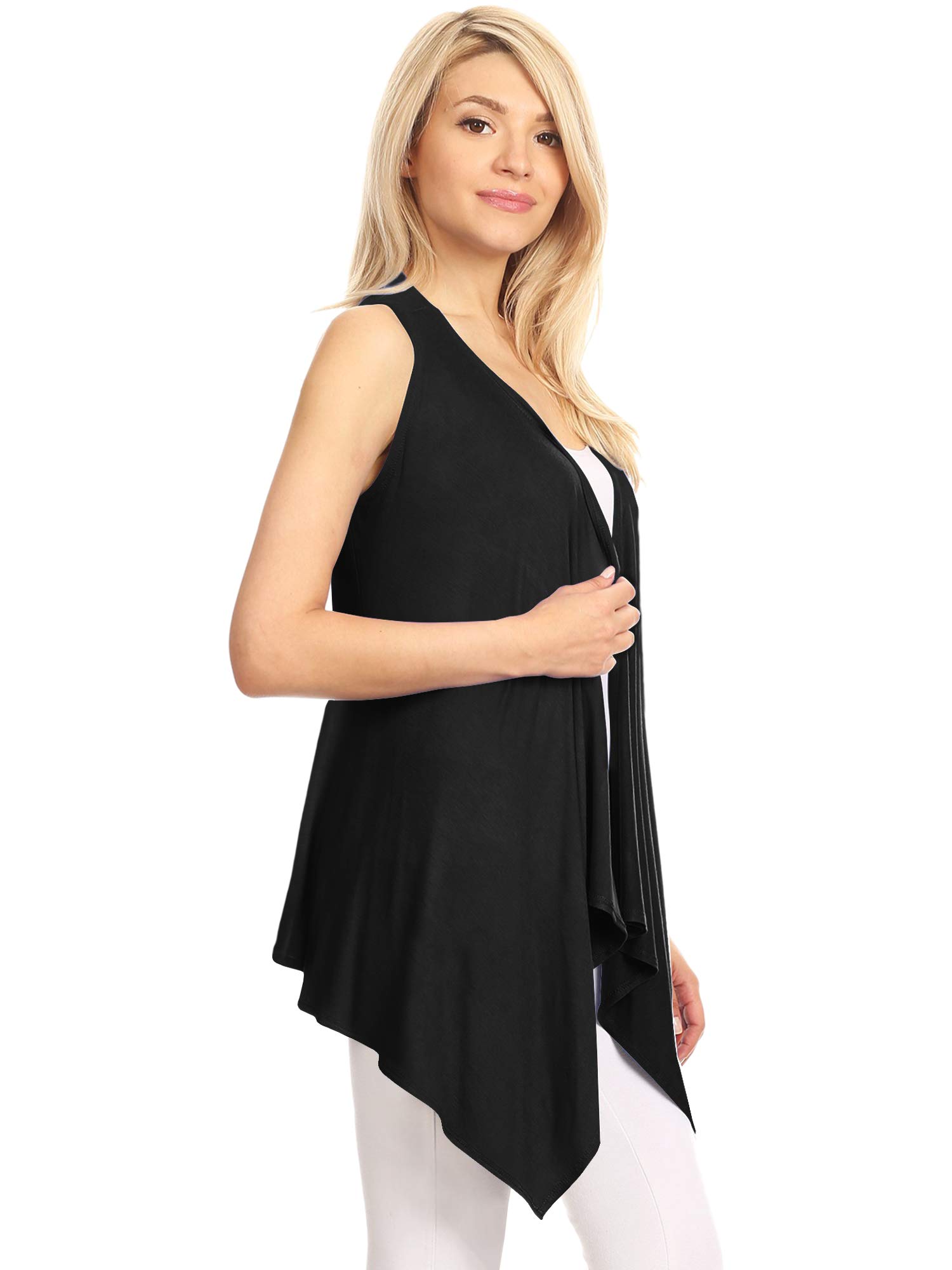 Made By Johnny Women's Lightweight Sleeveless Draped Open Cardigan - Perfect for Summer Cover-Ups, Beach Outfits & Casual Layering