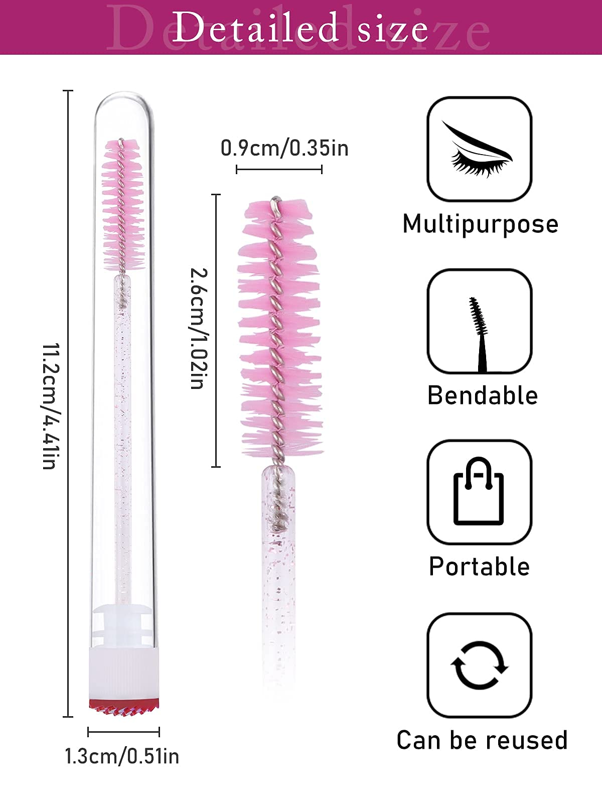 40PCS Empty Mascara Tubes with Wands - Diamond Eyelash Extension Brushes for Professional Makeup Artists (Pink) | Perfect for Lash Extensions, DIY Beauty & Salon Use
