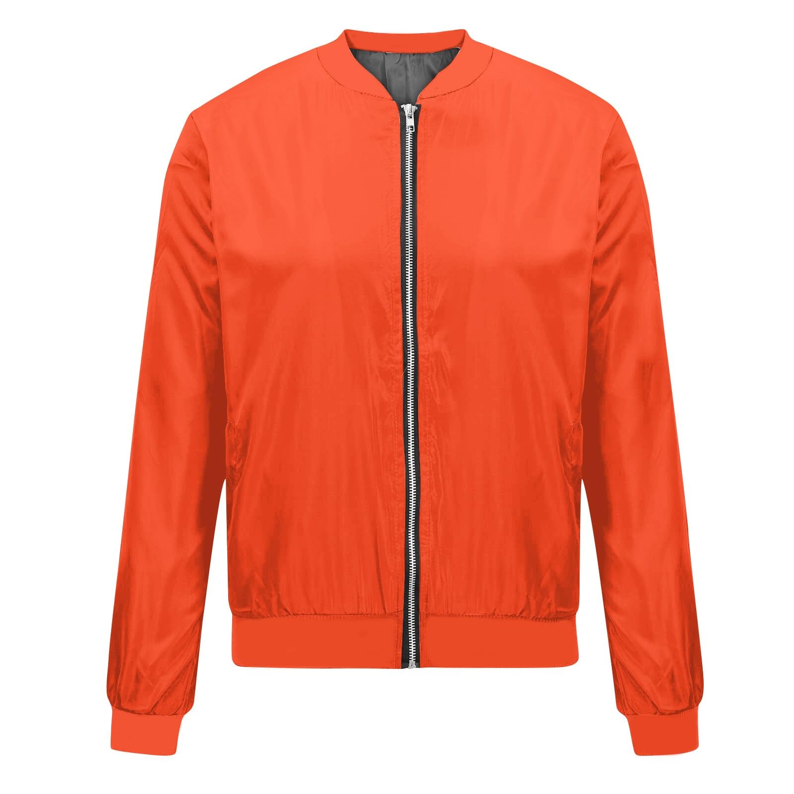 Women's Floral Zip Up Bomber Jacket - Lightweight Spring Long Sleeve Coat with Stand Collar - Casual Short Outerwear Tops for Daily Wear, Date Night & Outdoor Activities