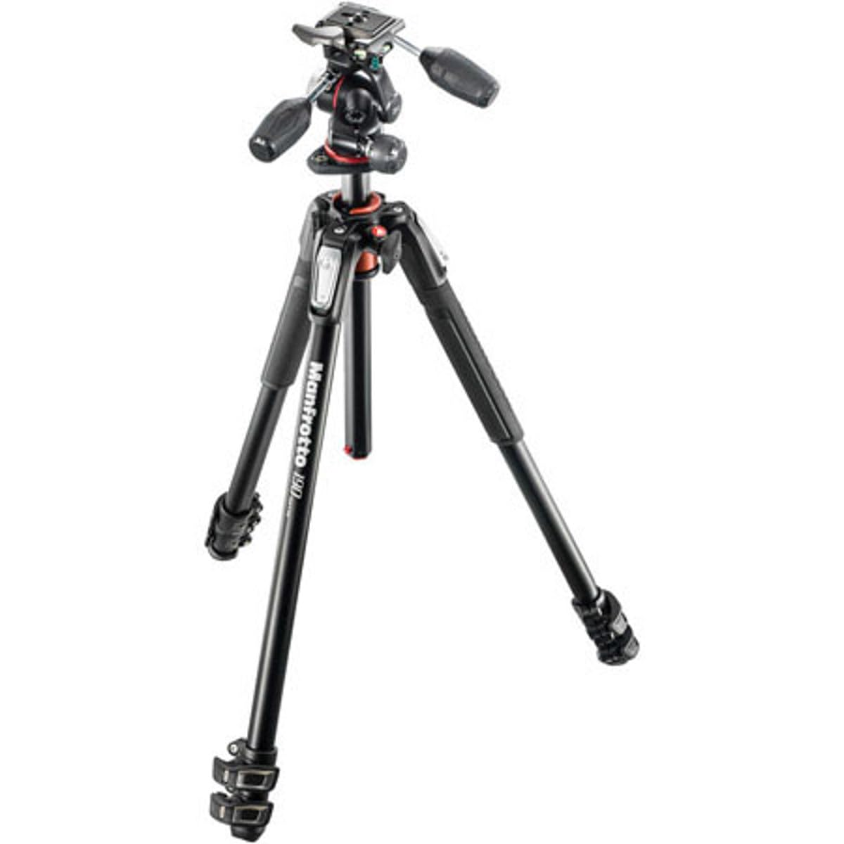 Manfrotto 190XPRO 3-Section Aluminum Tripod with XPRO 3-Way Pan/Tilt Head - Professional Camera Tripod for Photography, Videography & Travel - Perfect for DSLR, Mirrorless Cameras & Video Shooting