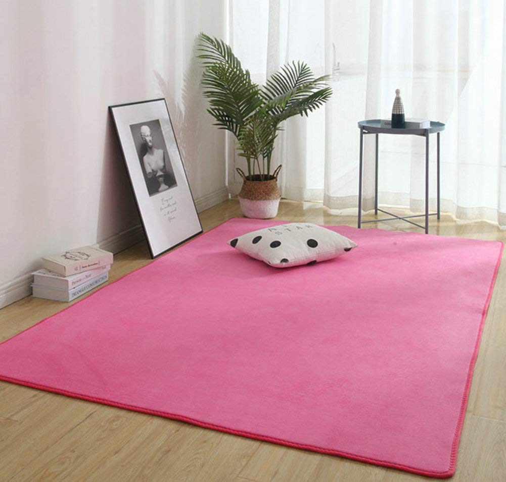 WJXBoos Coral Velvet Baby Play Mat 120x160cm for Nursery & Toddler Crawling - Rose Design