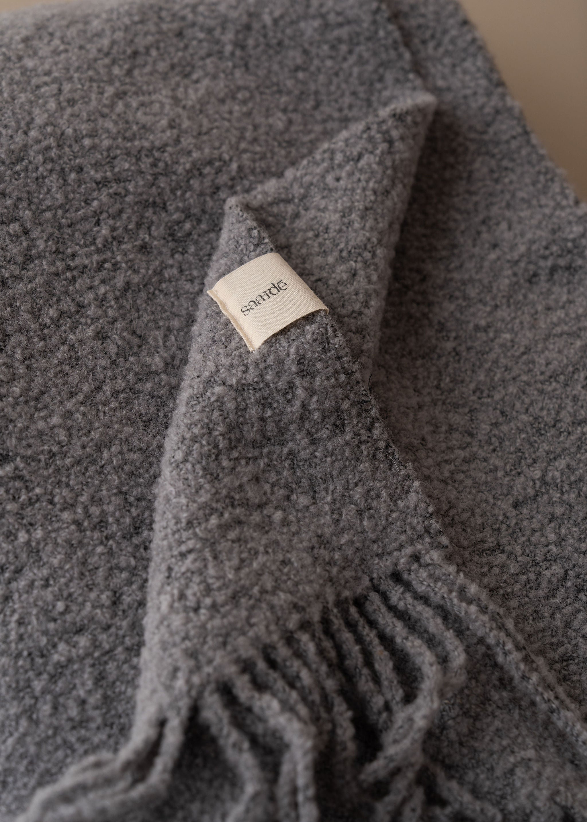 Luxury Boucle Wool Throw Blanket - Soft & Cozy Grey Knit Blanket for Couch, Bed, Sofa - Perfect for Home Decor, Gifts & Winter Warmth
