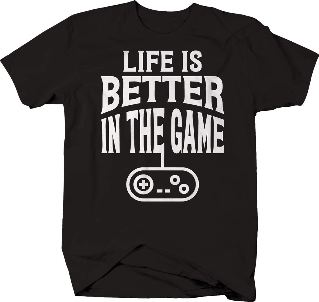 Funny Video Games Gamer T-Shirt for Men - Life is Better in The Game Graphic Tee - Perfect for Gaming Enthusiasts & Casual Wear