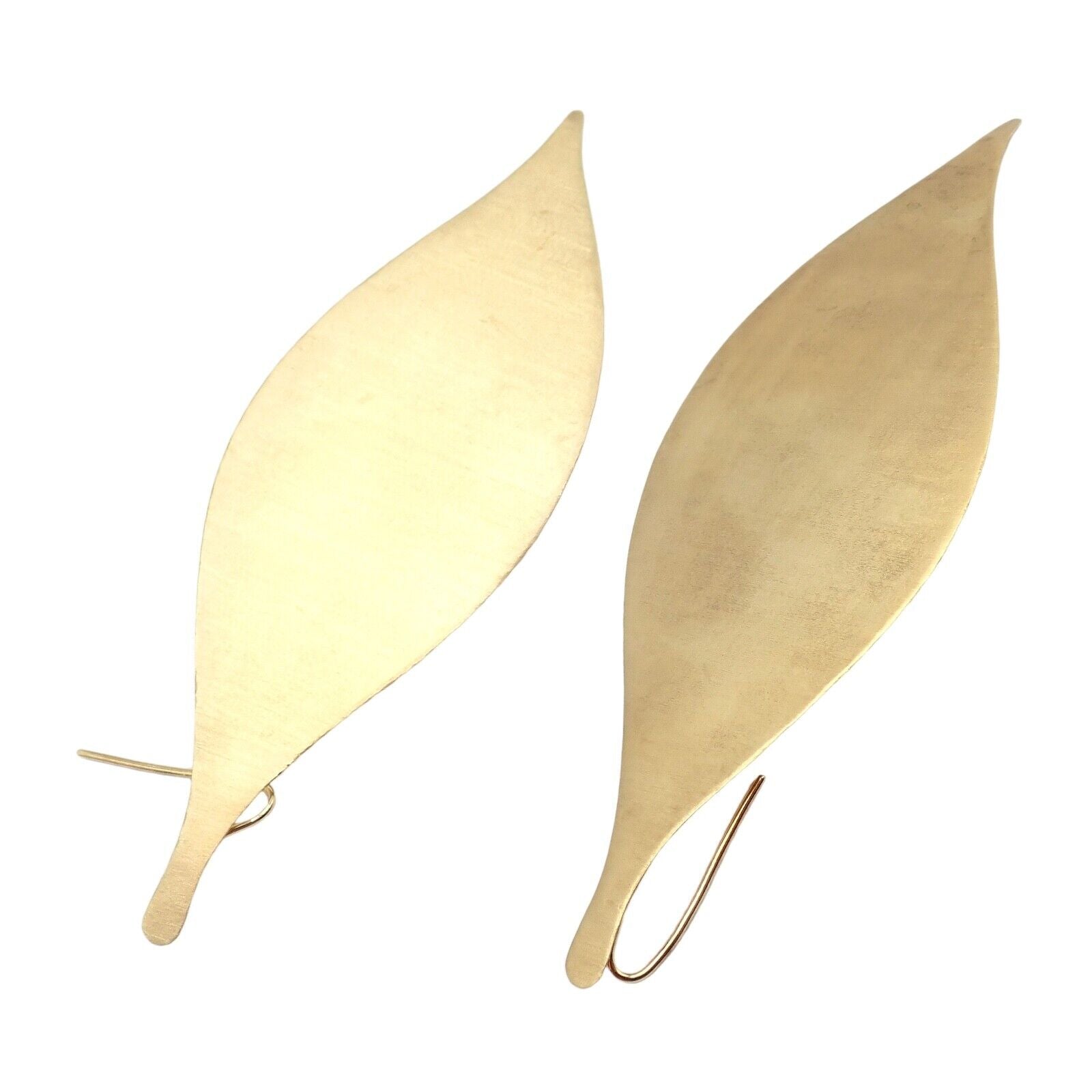 Authentic H. Stern 18k Yellow Gold Large Leaf Dangle Earrings - Luxury Statement Jewelry for Women, Perfect for Weddings, Parties & Special Occasions