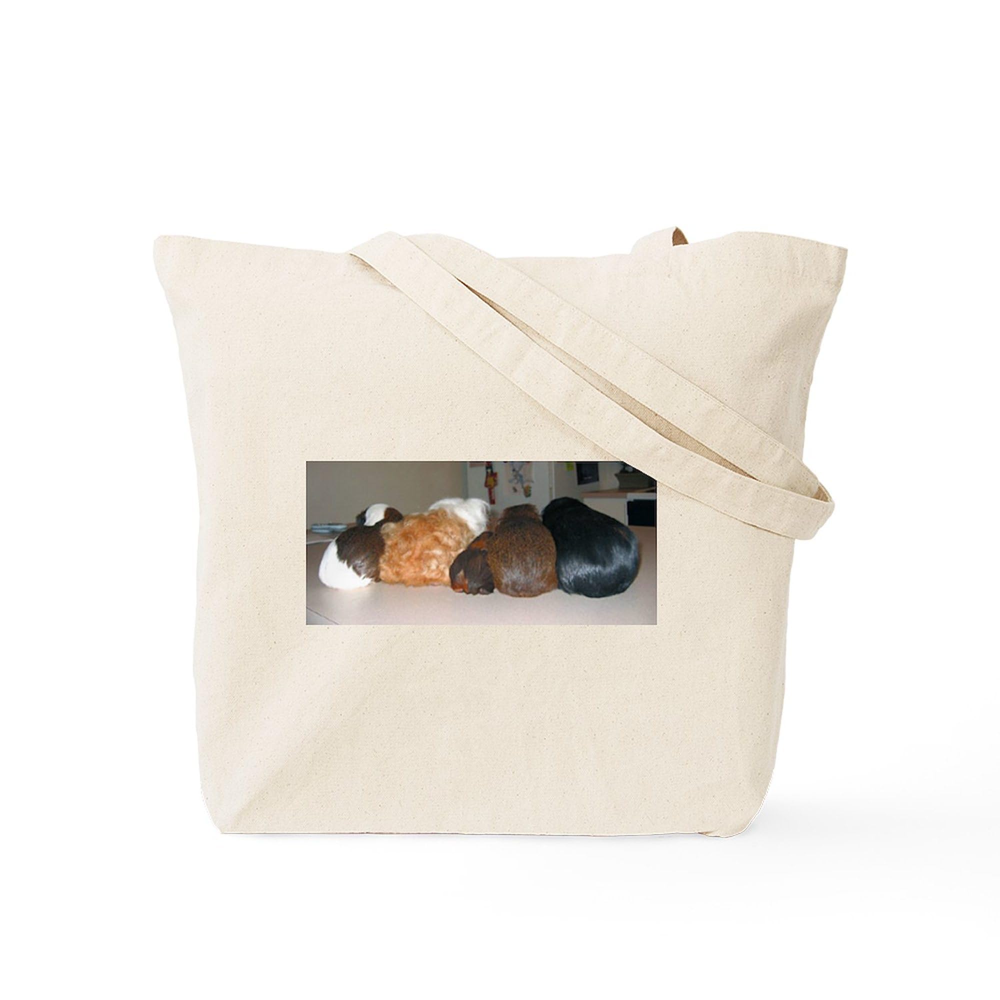 Guinea Pig Tote Bag - Natural Canvas Reusable Shopping Bag for Groceries, Beach & Everyday Use | Eco-Friendly Cotton Tote with Cute Animal Design