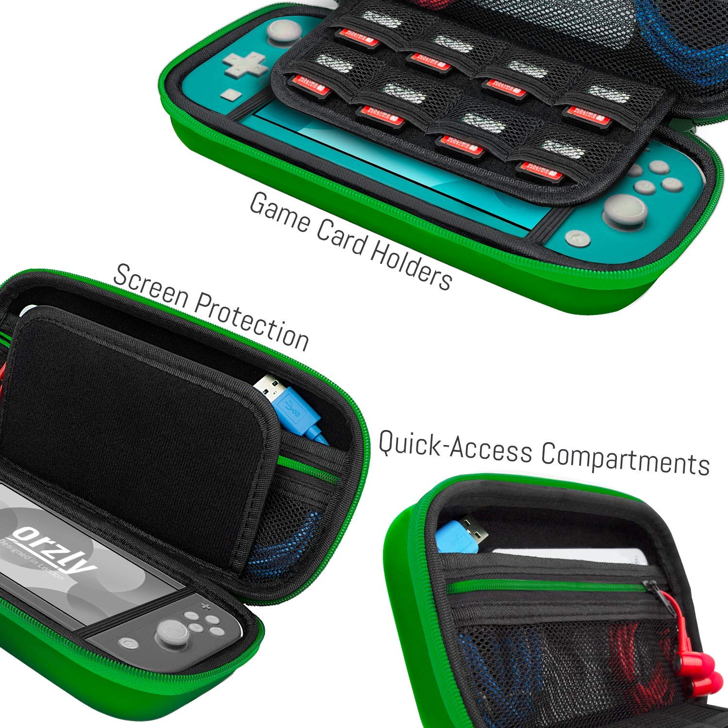 Orzly Travel Case for Nintendo Switch Lite - Portable Protective Shell for Nintendo Switch Lite Console - Perfect for Gaming on the Go, Travel, and Storage Protection