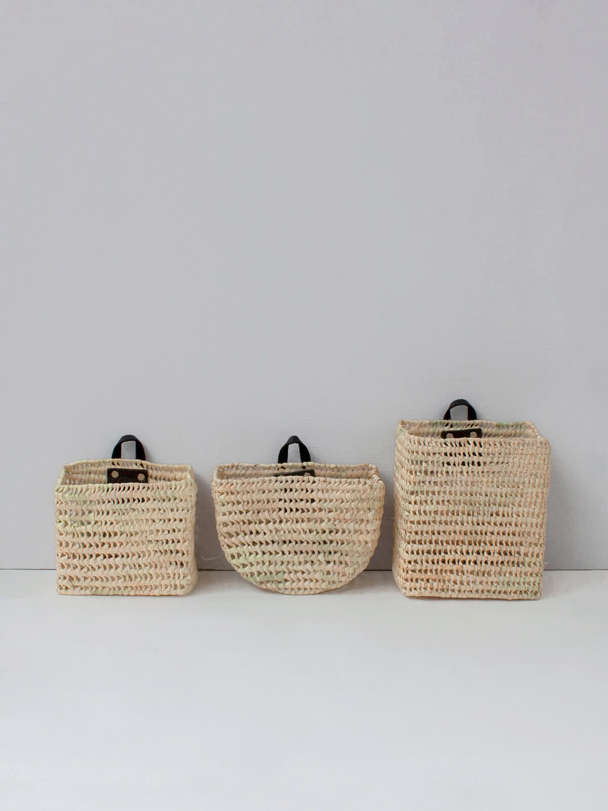 Mini Wall Baskets Black Set of 3 - Decorative Storage for Bathroom, Kitchen & Bedroom Organization