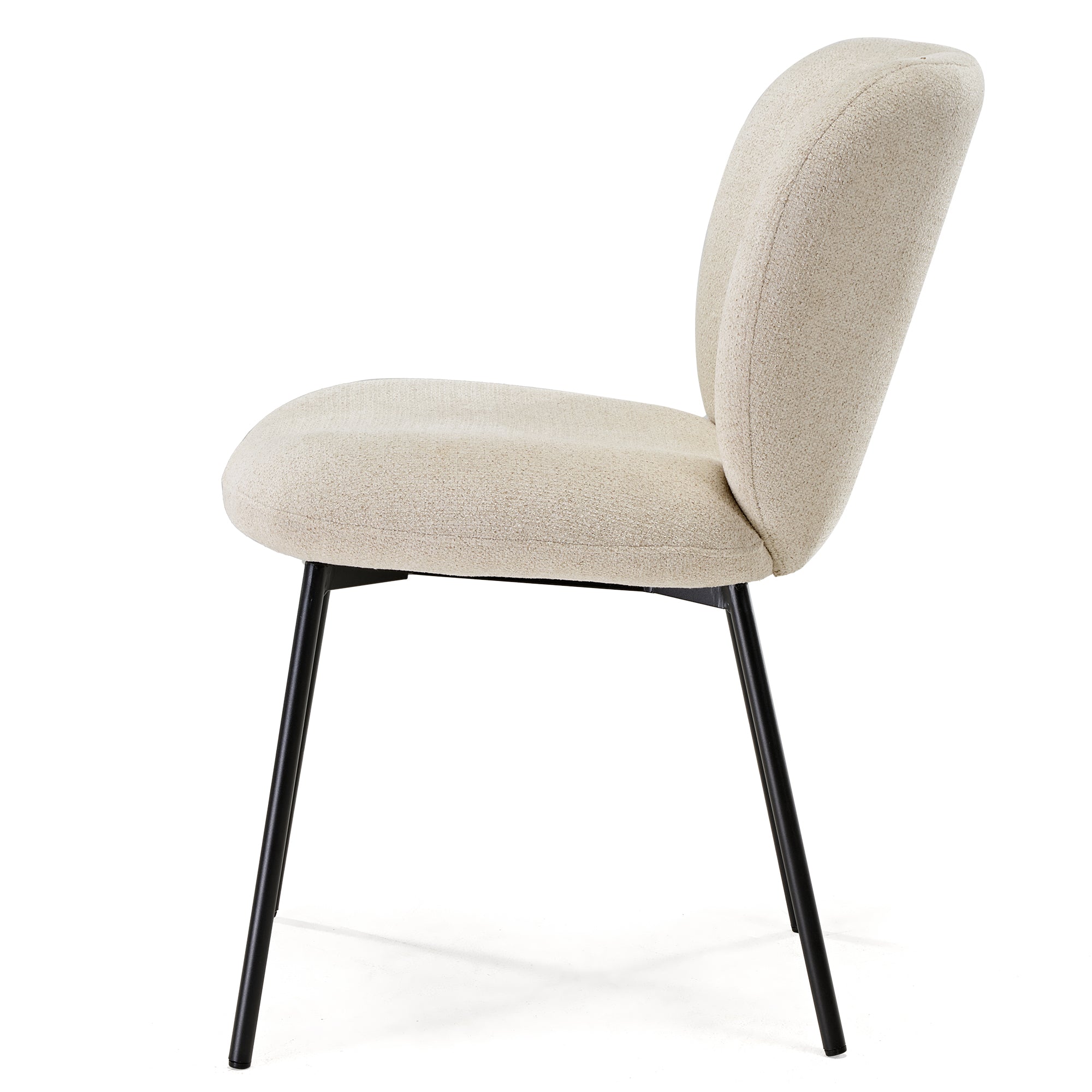 Sage Upholstered Dining Side Chairs Set of 2 - Off White Fabric Kitchen & Dining Room Chairs for Home Decor & Entertaining