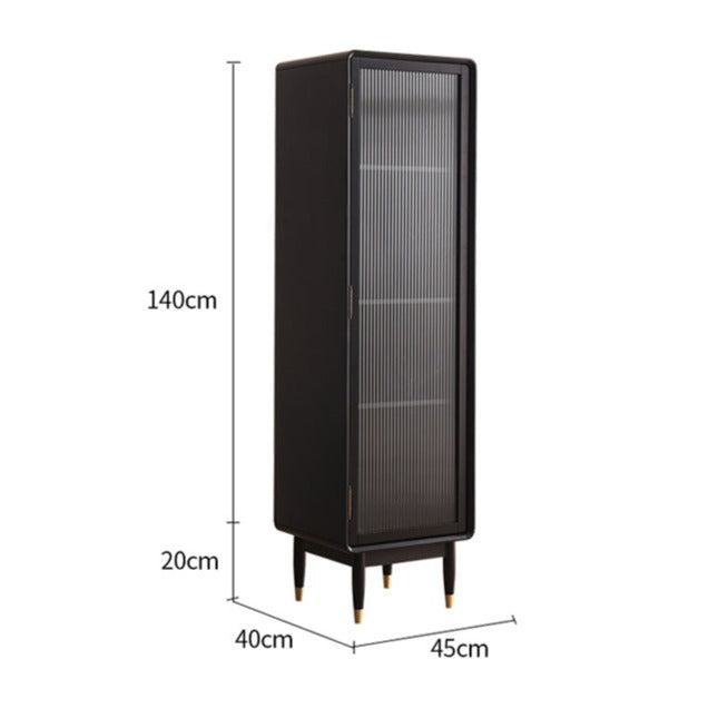 Premium Swedish Glass Display Solid Wood Wine Cabinet - Elegant Storage for Wine Bottles, Glasses & Bar Accessories - Perfect for Dining Room, Bar or Home Decor