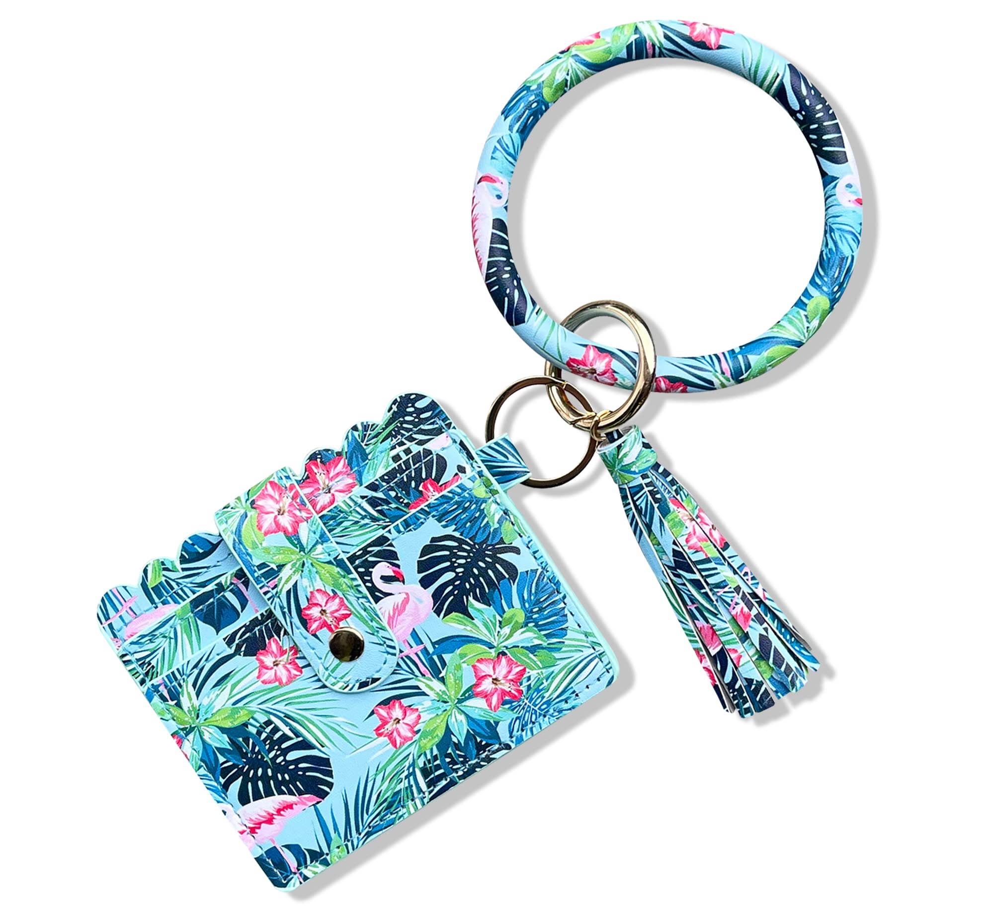 FindFun Stylish Leather Tassel Keychain Bracelet for Women - Wristlet Key Ring with Bangle Design | Perfect for Key Organization, Handbag Accessory & Gift Giving