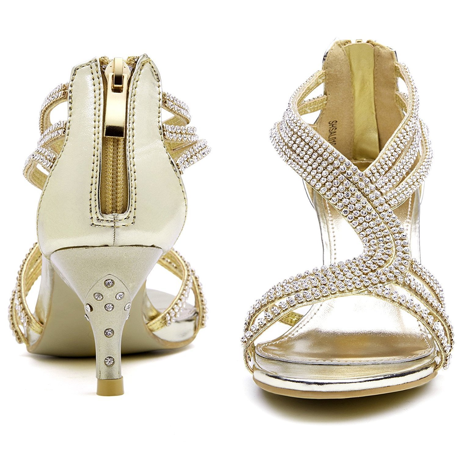 2 Pairs Women's Low Heel Wedding Sandals - Comfortable Dress Shoes for Bride, Party & Dance - US Size 6 - Perfect for Wedding Ceremony, Reception & Special Occasions