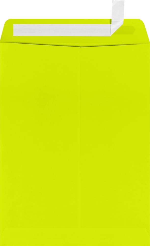 Premium LUXPaper 9 x 12 Open End Envelopes - Peel & Press Seal, Wasabi Green, 80lb Text Weight, Pack of 500 | Ideal for Business Mailings, Wedding Invitations & Office Correspondence