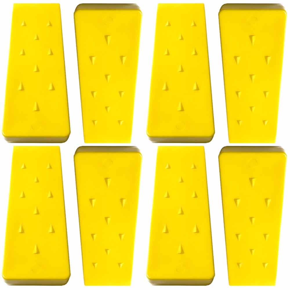 8 Pack 8 Inch ABS Plastic Tree Felling Wedges for Logging, Bucking, and Falling - Durable Yellow Outdoor Tools for Efficient Wood Cutting and Splitting