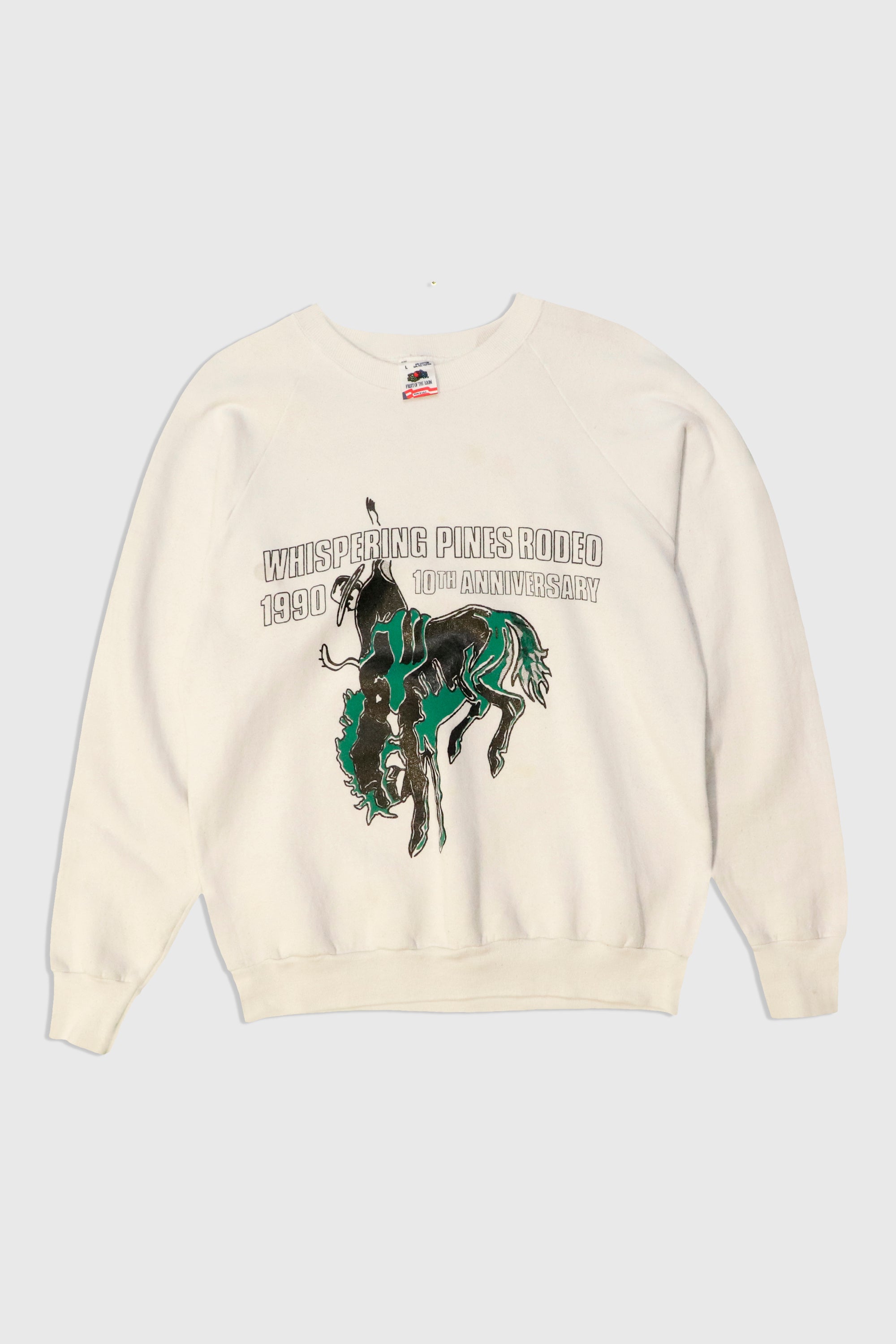 Vintage 1990 10th Anniversary Whispering Pines Rodeo Sweatshirt - Retro Western Style Pullover for Men & Women - Perfect for Rodeo Events, Country Concerts & Casual Wear