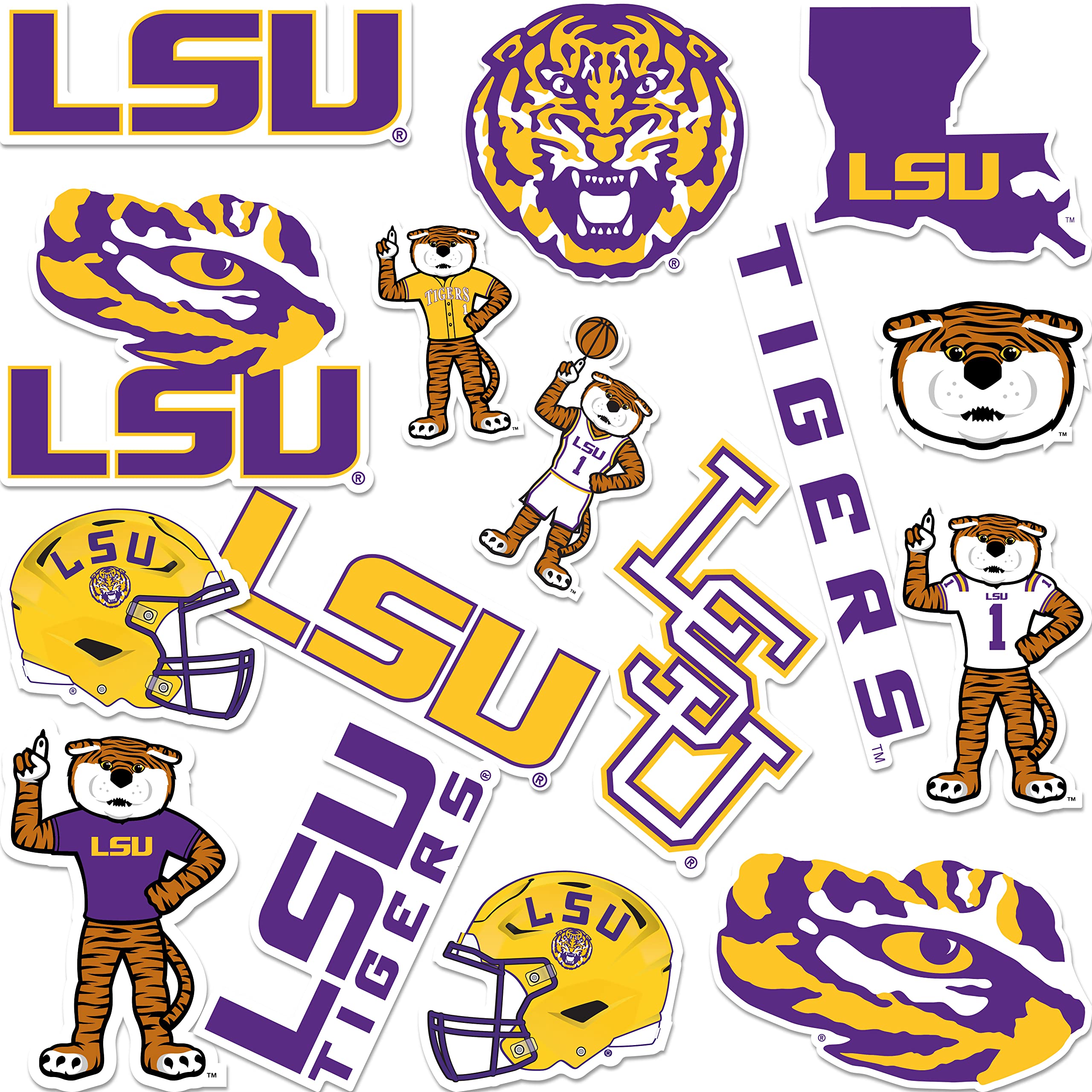LSU Tigers Vinyl Decal Sticker - Louisiana State University Cactus Design for Laptop, Water Bottle, Car & Scrapbook - Perfect for Game Day, School Spirit & Fan Gifts