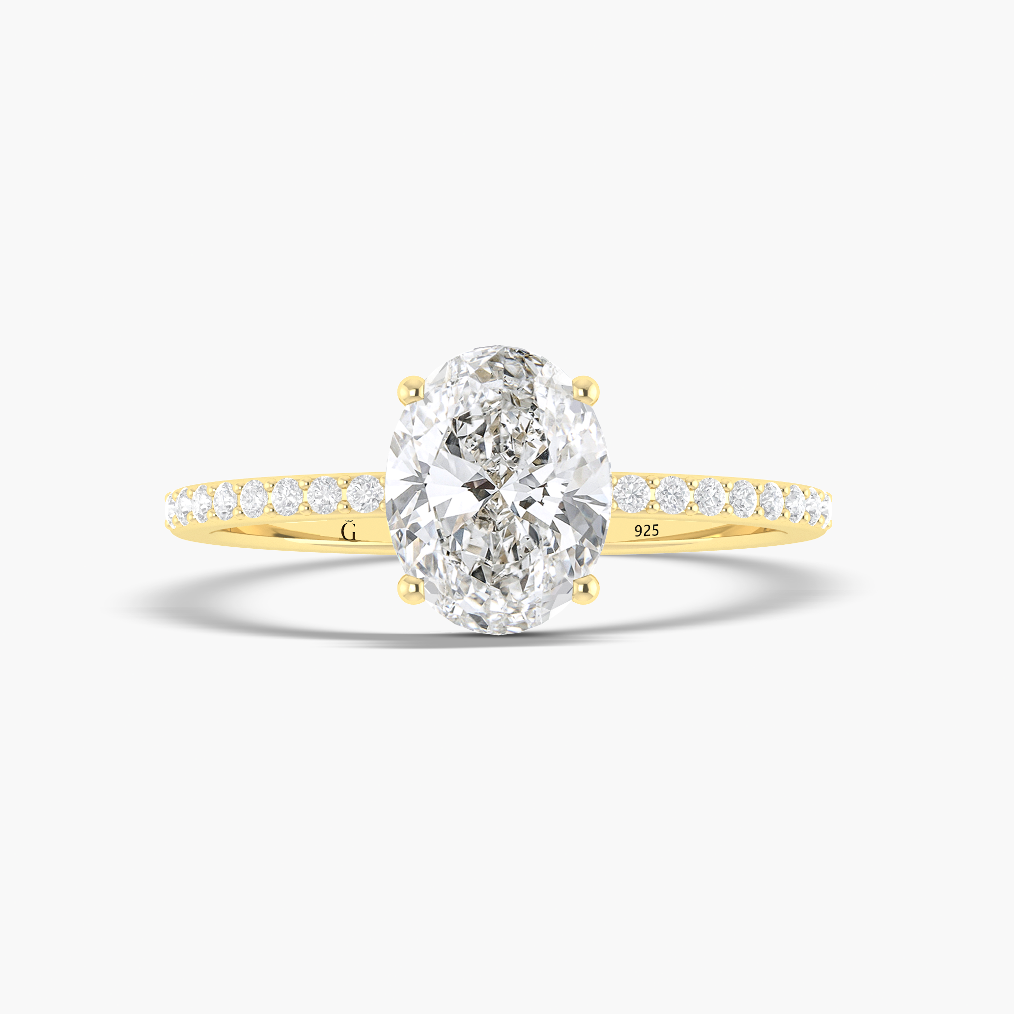 Oval Cubic Zirconia Ring - 18K Gold Vermeil or 925 Sterling Silver - Elegant Jewelry for Women, Wedding, Engagement & Everyday Wear