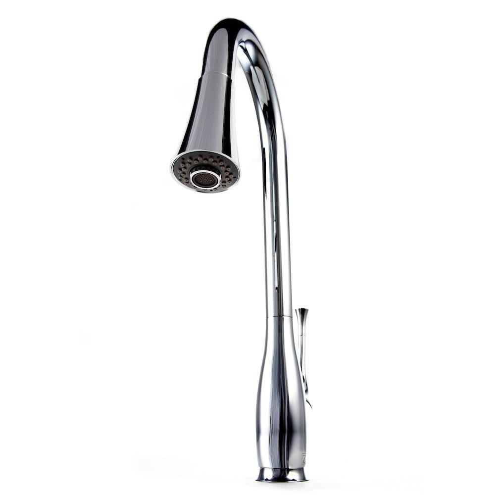 ZLINE CAS KF Castor Single Handle Pull Down Kitchen Faucet - Brushed Nickel Finish, High Arc Design for Modern Kitchens, Perfect for Washing Dishes, Filling Pots & Cleaning Vegetables