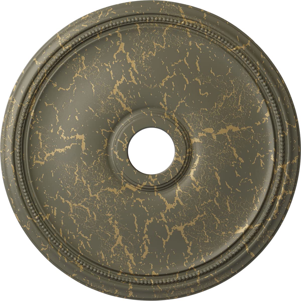 Ekena Millwork CM24THWHC Theia 24-Inch Ceiling Medallion - Hand-Painted Witch Hazel Crackle Finish | 24