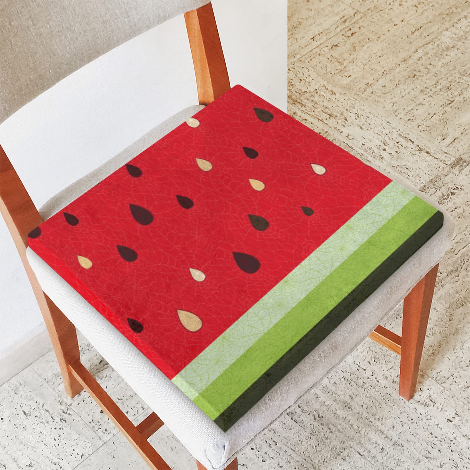 Watermelon Pattern Square Chair Cushion - 16
