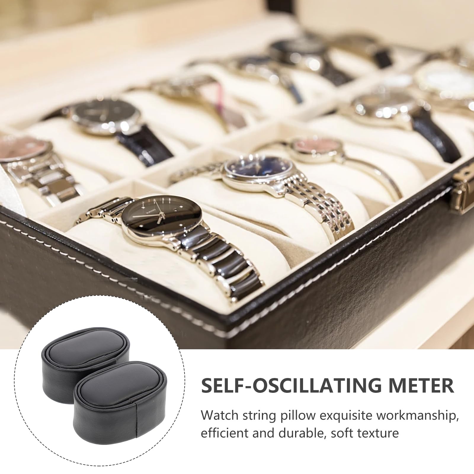 Luxury Leather Watch Winder Pillow - Soft Sponge Watch Display Holder for Storage & Protection - Replacement Watch Case Pillows for Jewelry Box & Travel Cases - Perfect for Watch Collectors & Gift Packaging