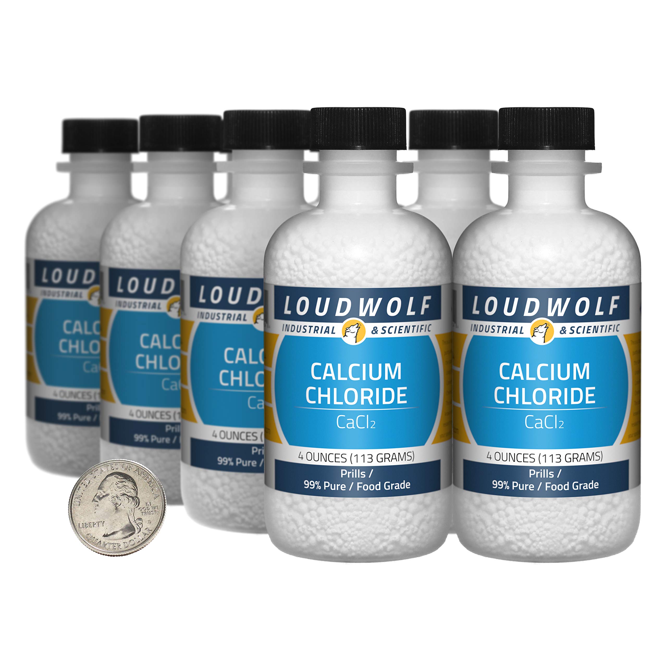 99% Pure Food Grade Calcium Chloride Prills - 2 Pounds (8 Bottles) | Ideal for Cheese Making, Pickling & Food Preservation