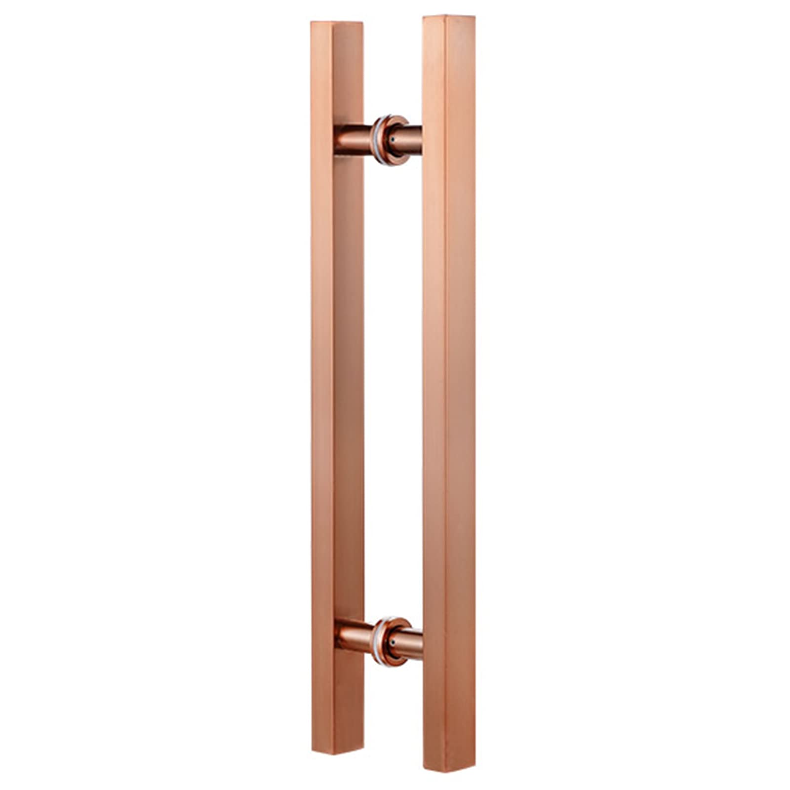 **24-Inch & 47-Inch Modern Square Entry Door Handle - Steel Push Pull Handle for Shower Glass Sliding Doors, Barn Doors & Interior/Exterior Doors - Includes Fittings (Rose Gold, 60cm) - Perfect for Home, Office & Commercial Spaces**