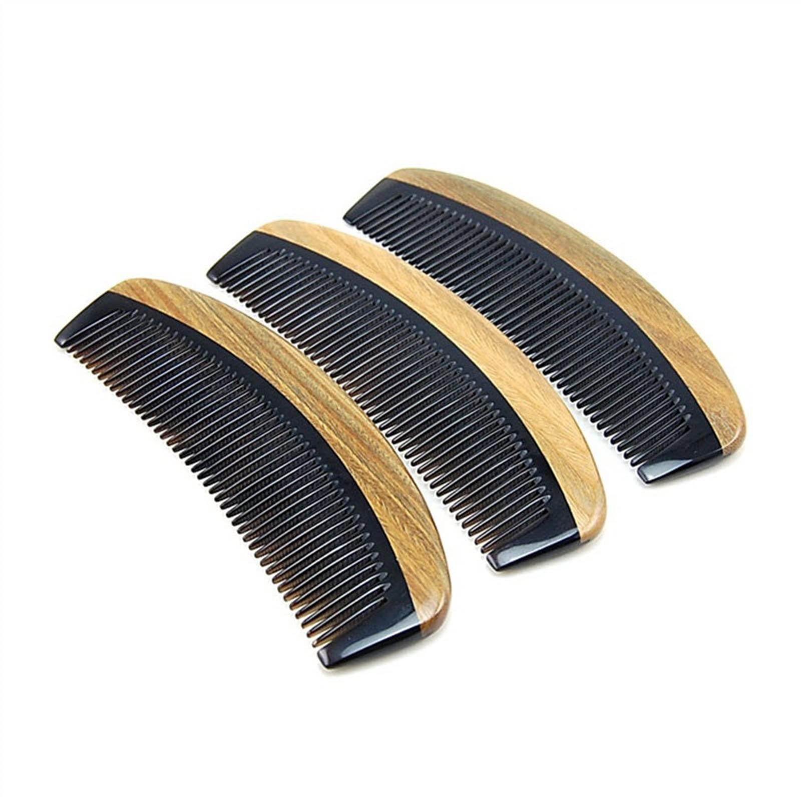 BAWHO Horn Wood & Dense Tooth Straight Hair Massage Comb - Anti-Static Smooth Comb for Hair Care & Detangling - Perfect for Daily Styling, Salon Use & Travel (1Pcs)