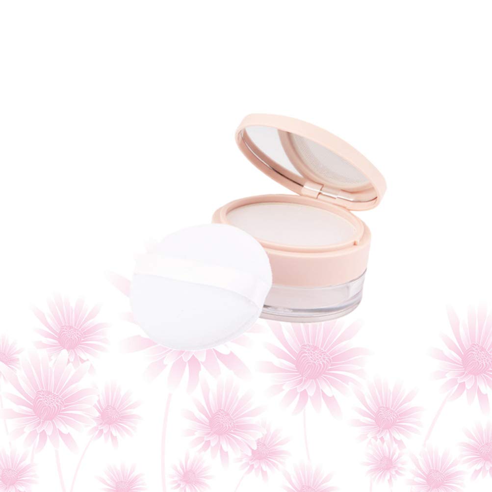 Refillable Loose Powder Container with Puff, Mirror & Mesh Sifter - Reusable Plastic Cosmetic Case for Makeup Touch-Ups & Travel