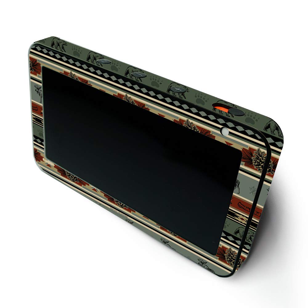 MightySkins Protective Vinyl Wrap for Amazon Echo Show 5 (Gen 1 & Gen 2) - Cabin Stripes Design | Easy to Apply & Remove | Made in USA | Perfect for Home, Office & Travel Decoration