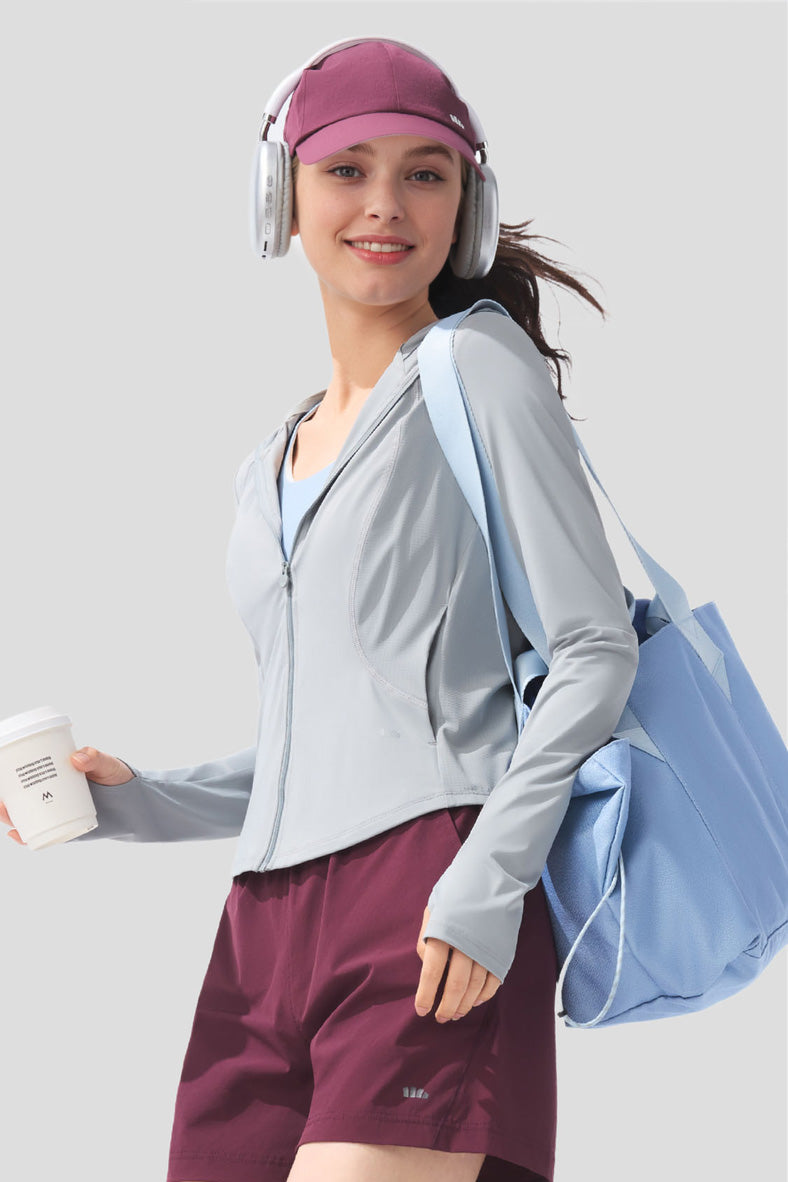 Sleek Women's Cooling Slim Fit Sun Jacket UPF100+ AL119 - Lightweight UV Protection for Outdoor Activities, Hiking & Beach Wear