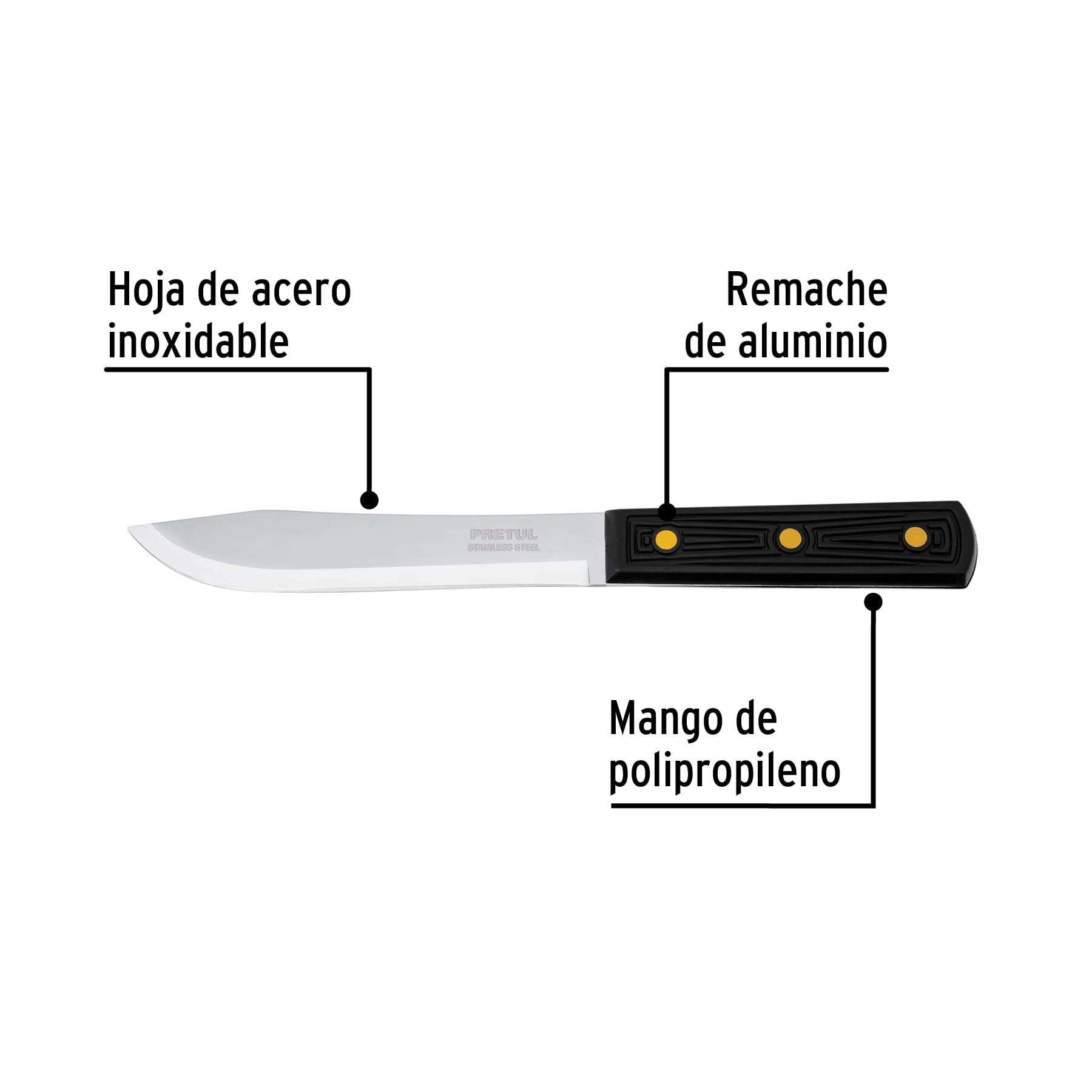 Premium Cebollero Knife with Ergonomic Plastic Handle - 6 Inch Blade for Professional Kitchen & Outdoor Cooking