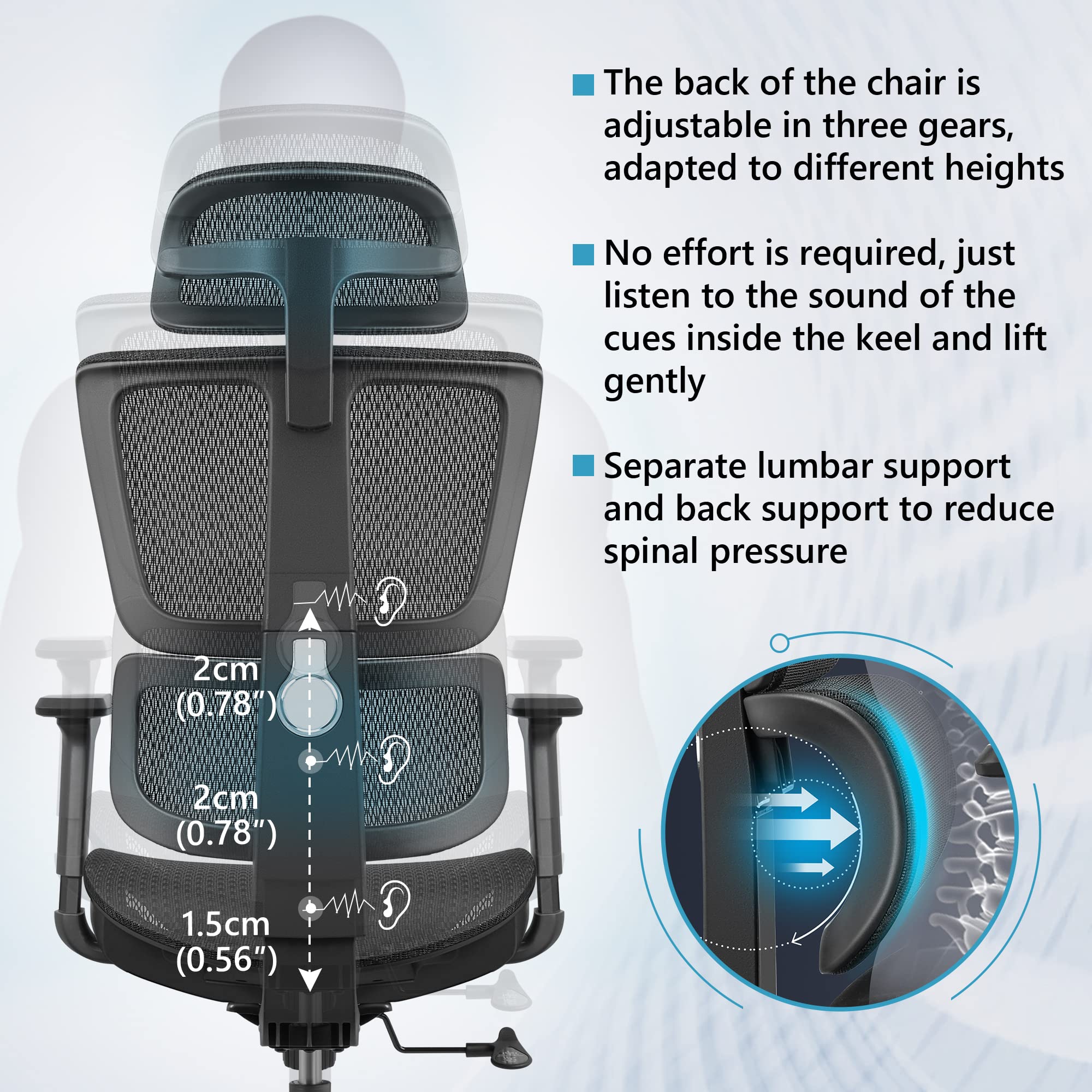 Premium Ergonomic Gaming Chair - High Back Breathable Mesh Office Chair with Adjustable Lumbar Support & Swivel Base - Adjustable Height Computer Desk Chair for Esports, Gaming & Home Office (Black) - Perfect for Long Gaming Sessions, Work from Home & Professional Workspaces