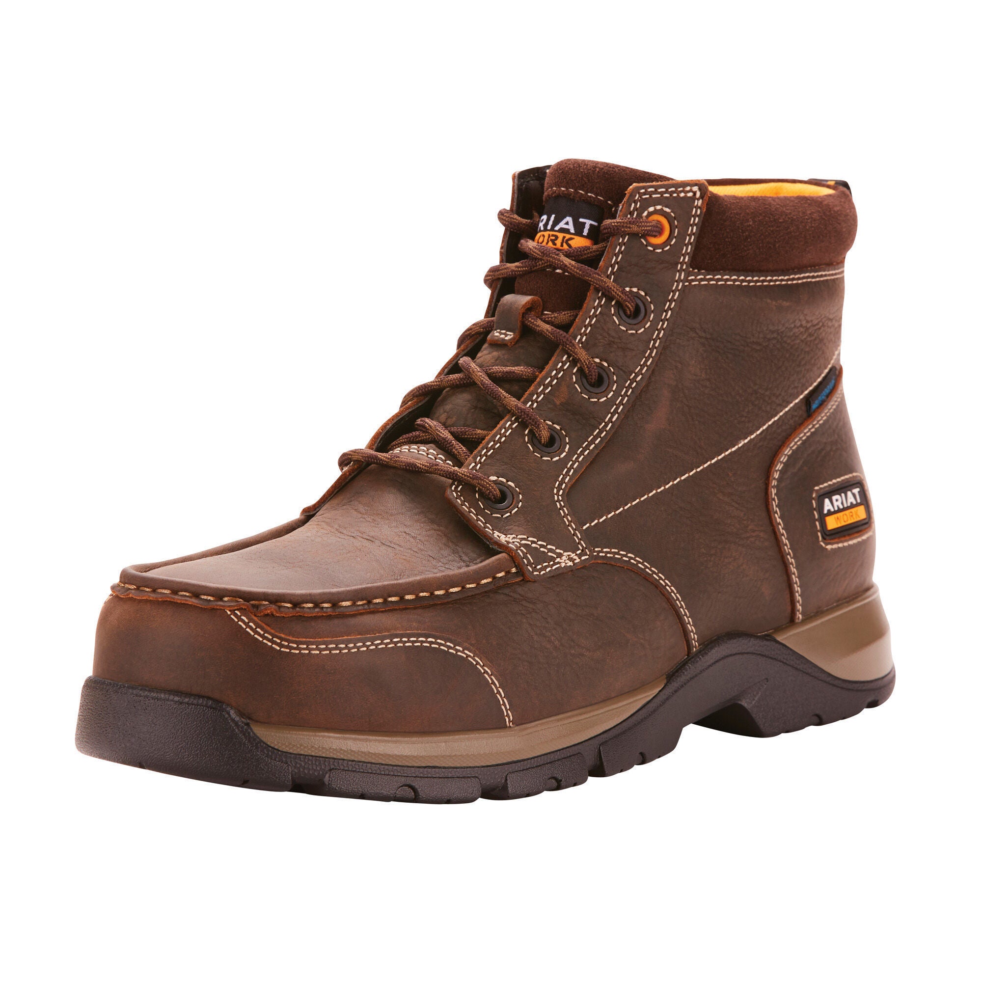 MNS EDGE LTE Chukka H2O CT Dark Brown Waterproof Boots for Men - Comfortable Outdoor Hiking & Work Shoes for All Weather Conditions